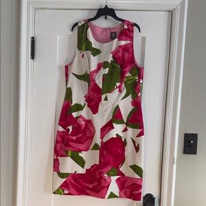 Vince Camuto Pink and Green Floral Mini Dress